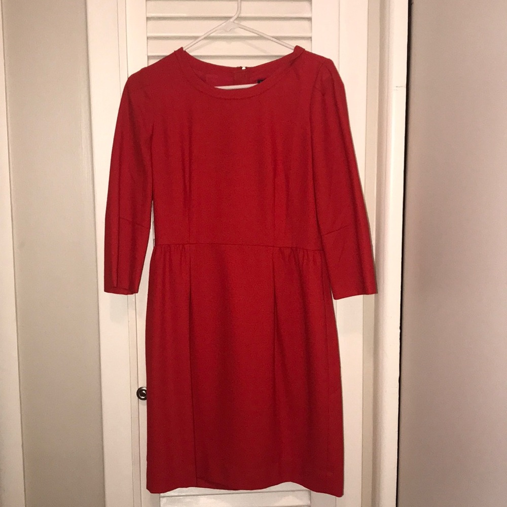 J CREW scoop neck red dress